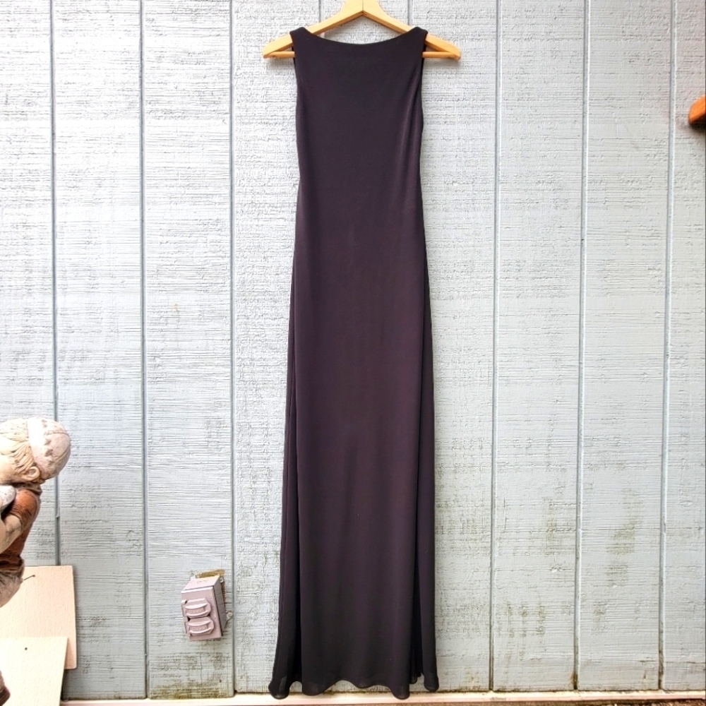 90s y2k Cache Backless Maxi Dress size 4 Black